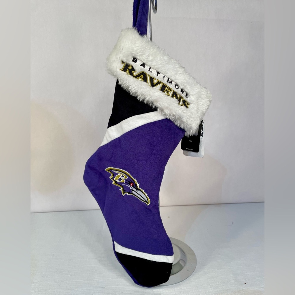 Purple and Black Baltimore Ravens Christmas Stocking
